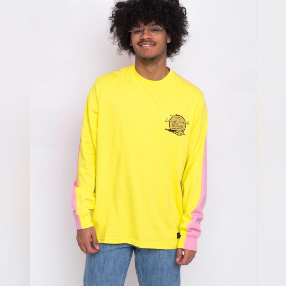 Lazy Oaf Yellow and Pink Long Sleeve Men's Shirt